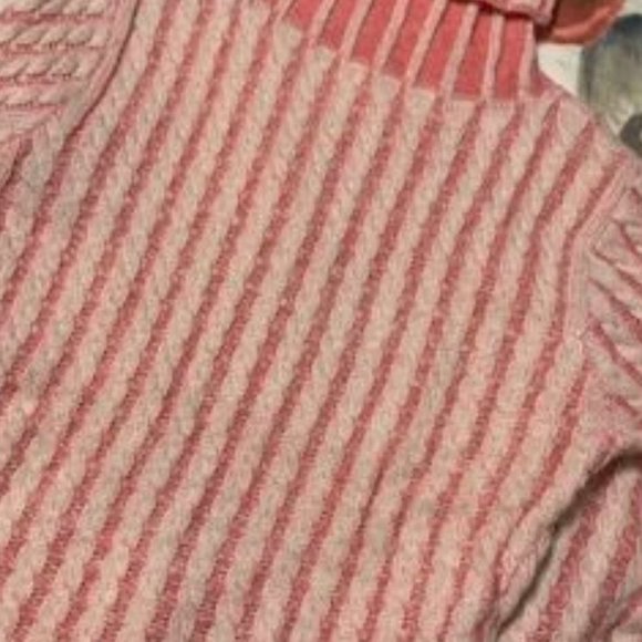 long sleeved Turtleneck Sweater Cable Knit Dress Pink - Picture 7 of 7